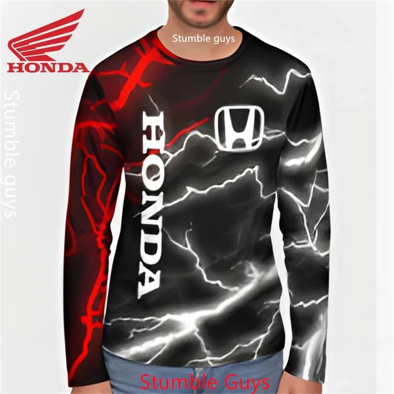 

Honda Men's Long Sleeve T-shirt Spring Autumn Moto Style Car Racing Comfortable Home Wear​