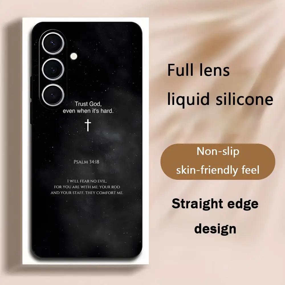 Popular Psalm Quote Creativity  Phone Case For Samsung Galaxy S26 S25 S24 S23 S22 S21 Plus Ultra Note20 Soft Black