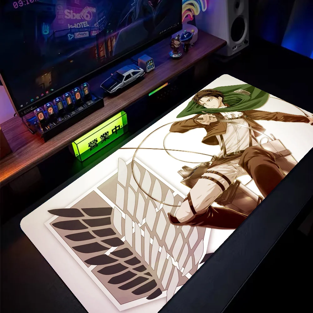 

Anime Attack-On-Titan Levi-Ackerman Mousepad Mouse Mat Desk Mat Large Gaming Accessories Prime Gaming XXL Keyboard Pad