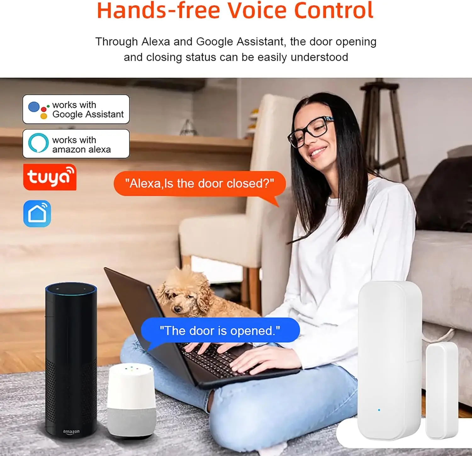 Tuya WiFi Window Door Sensor Wireless Door Detector Alarms Smart Life APP Remote Control Work with Alexa Google Home Smart Home