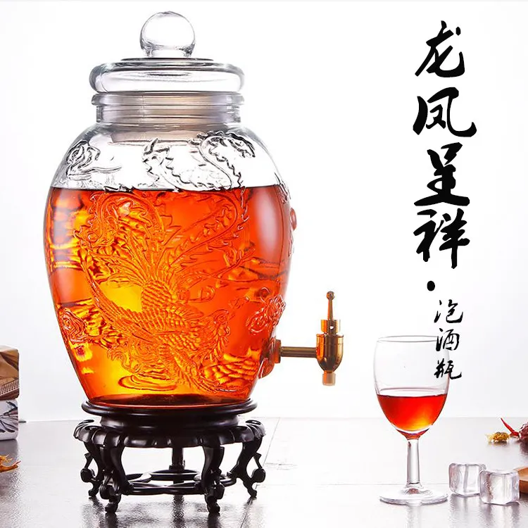 Wine Glass Bottle Large Making Mixed Liquor Jars with Faucet Household Fruit Medicine Dedicated Fermentation Jar