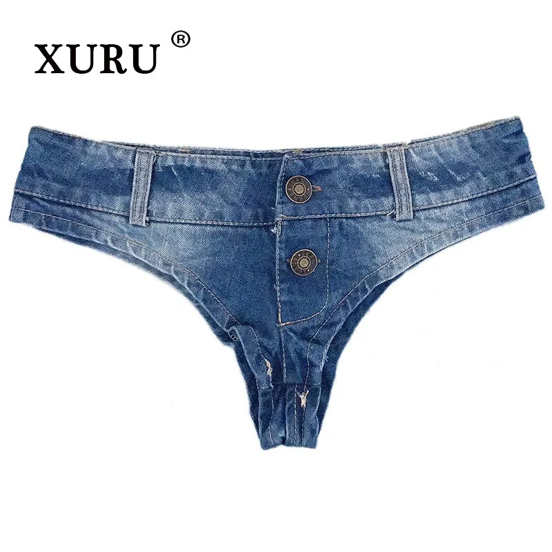 XURU - Europejskie i Amerykańskie Nowe Damskie Jeansy z Niską Talii, Seksowne Szorty Jeansowe z Dziurami, Letnie Szorty Denimowe w Stylu Bar Spicy Girl, Hot Pants