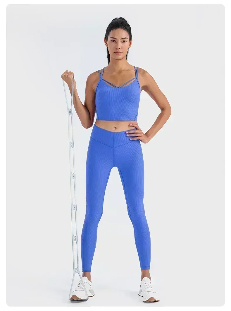 Lemon Align-Chaleco deportivo con tiras para mujer, chaleco deportivo para Yoga con almohadilla para el pecho, cinturón fino Sexy acanalado, sujetador deportivo para correr de alta elasticidad