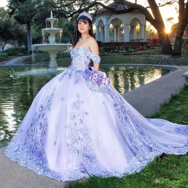 Abiti Quinceanera con scollo a cuore splendidi personalizzati per ragazza Applicazioni in pizzo con spalle scoperte Robe Quinceanera Rouge