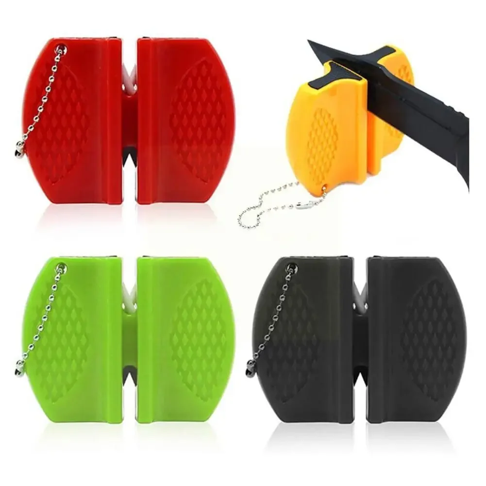 Knife Sharpener Mini Outdoor Camping Sharpening Knives Knife Stone Quick Type Two-stage Tool Picnic Sharpener  Kitchen Gadgets