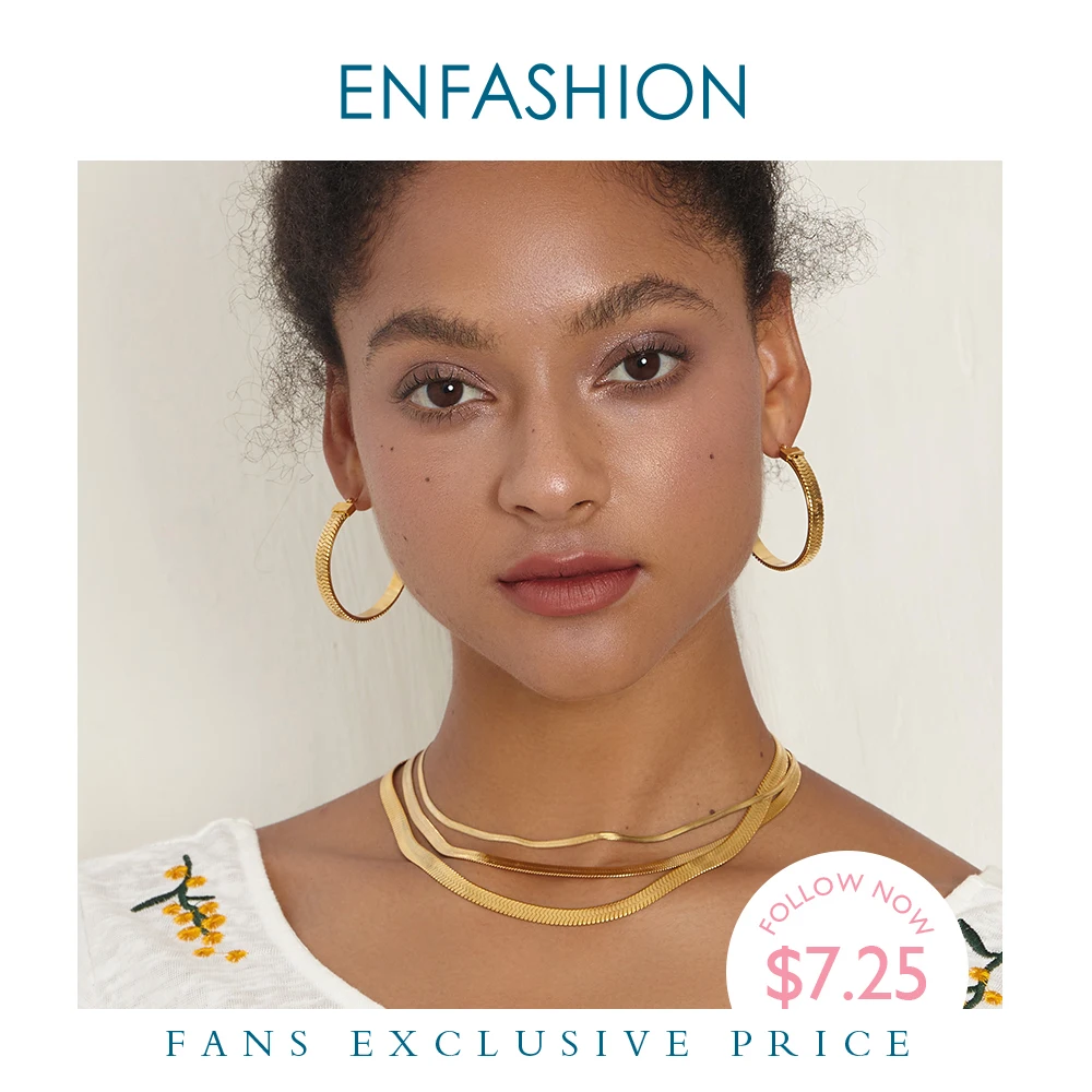 ENFASHION Snake Chain Choker Necklace Women Gold Color Stainless Steel Cool Link Chain Necklaces Femme Fashion Jewelry P193045