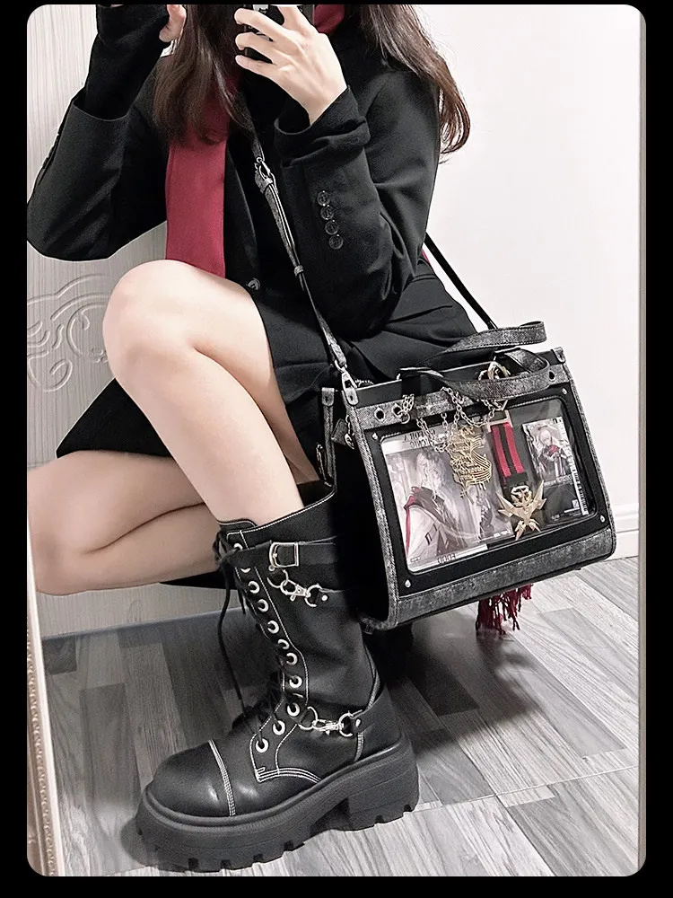 التصميم الأصلي سلسلة الحب العقد اليومي الألم حقيبة سعة كبيرة حلوة باردة المحمولة Crossbody نسيج رعاة البقر اليابانية