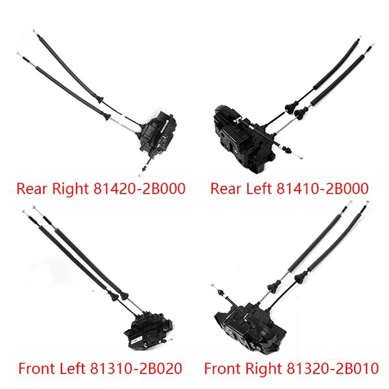 4PCS Door Lock Latch Actuator For 2010-2012 Hyundai Santa Fe 81310-2B020 81320-2B020 81410-2B000 81420-2B000 Replacement