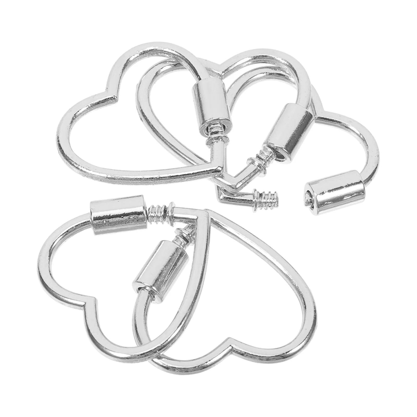 

5 Pcs Jewelry Accessories Heart Necklace Carabiner Bracelet Hooks and Clasps Aluminum Keychain Brass Screw Lock Closures