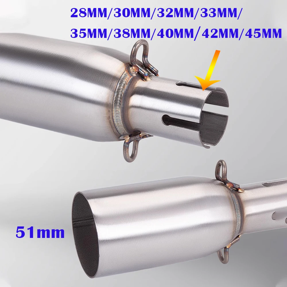 

Motorcycle Exhaust Pipe Modification Non-Destructive Install Middle Section Adapter 28-45mm to 51mm for Performance Upgrade