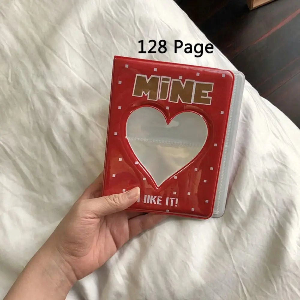 New 64 Pockets Photo Album Love Heart PVC Photo Holder Hollow Photocard Holder Men