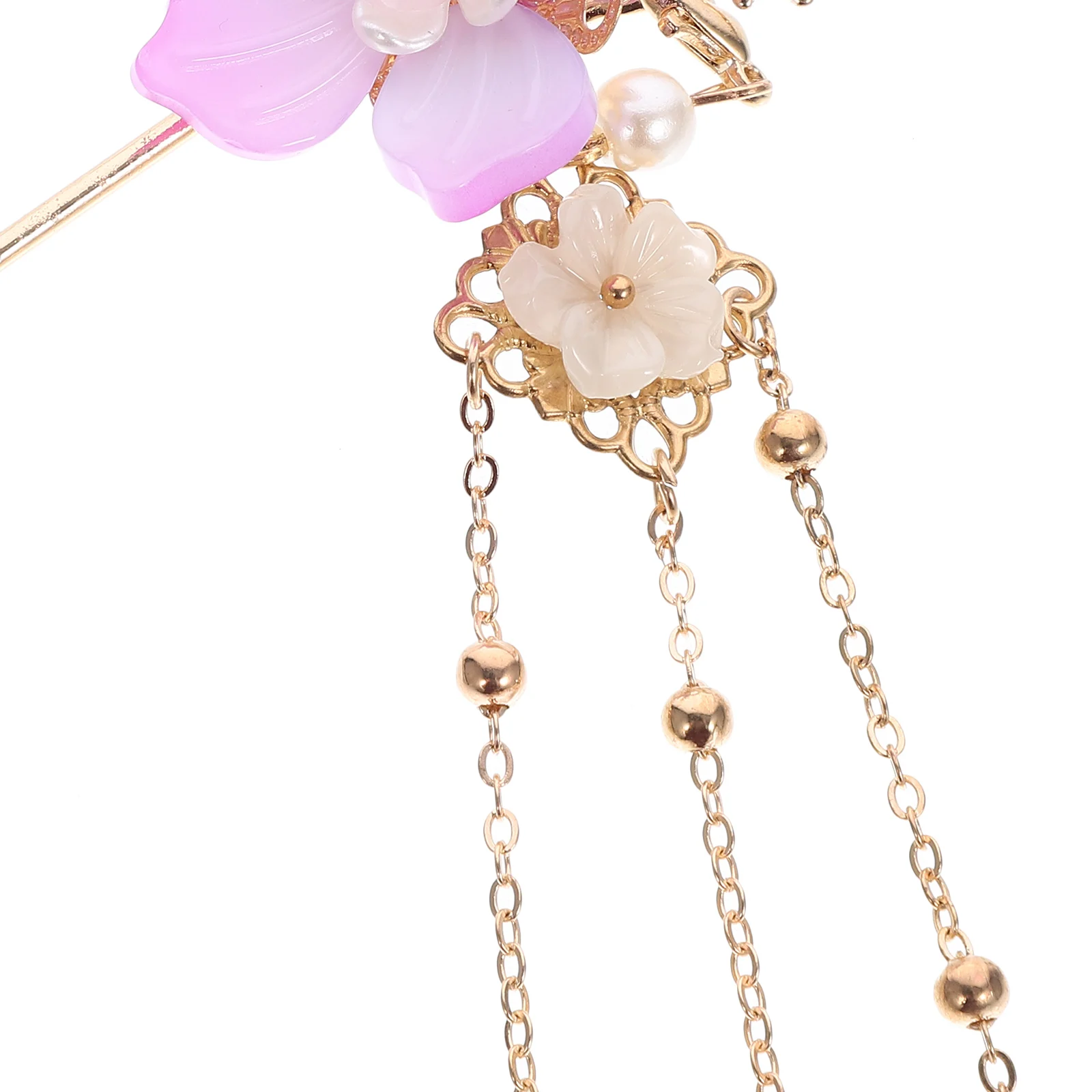 

Pearl Tassel Hair Stick Chinese Style Hanfu Hairpin Floral Hair Accessories for Women Bun Sticks Elegant Bridal Vintage Oriental