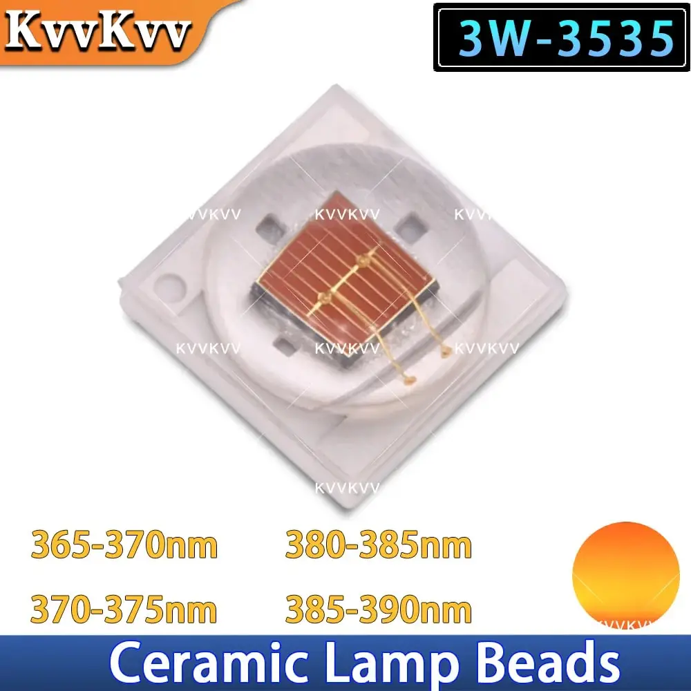 10PCS 3W 3535 LED Lamp Beads Amber Yellow 600-651nm Chip, 2.4-2.8V, 700mA, 35x35mm For DIY Flashlight Bicycle Car Light