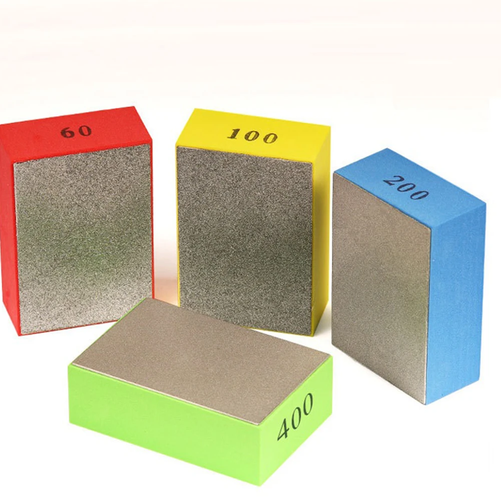 Almofada de Polimento Diamante 60 100 200 400 Almofadas de Mão Bloco para Cerâmica Telha Mármore Vidro Moagem Ferramenta Elétrica 90×55 mm