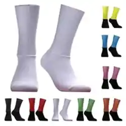 Anti Slip Silicone Summer Aero Socks Whiteline Cycling Socks Men Bicycle Sport Running Bike Socks Calcetines