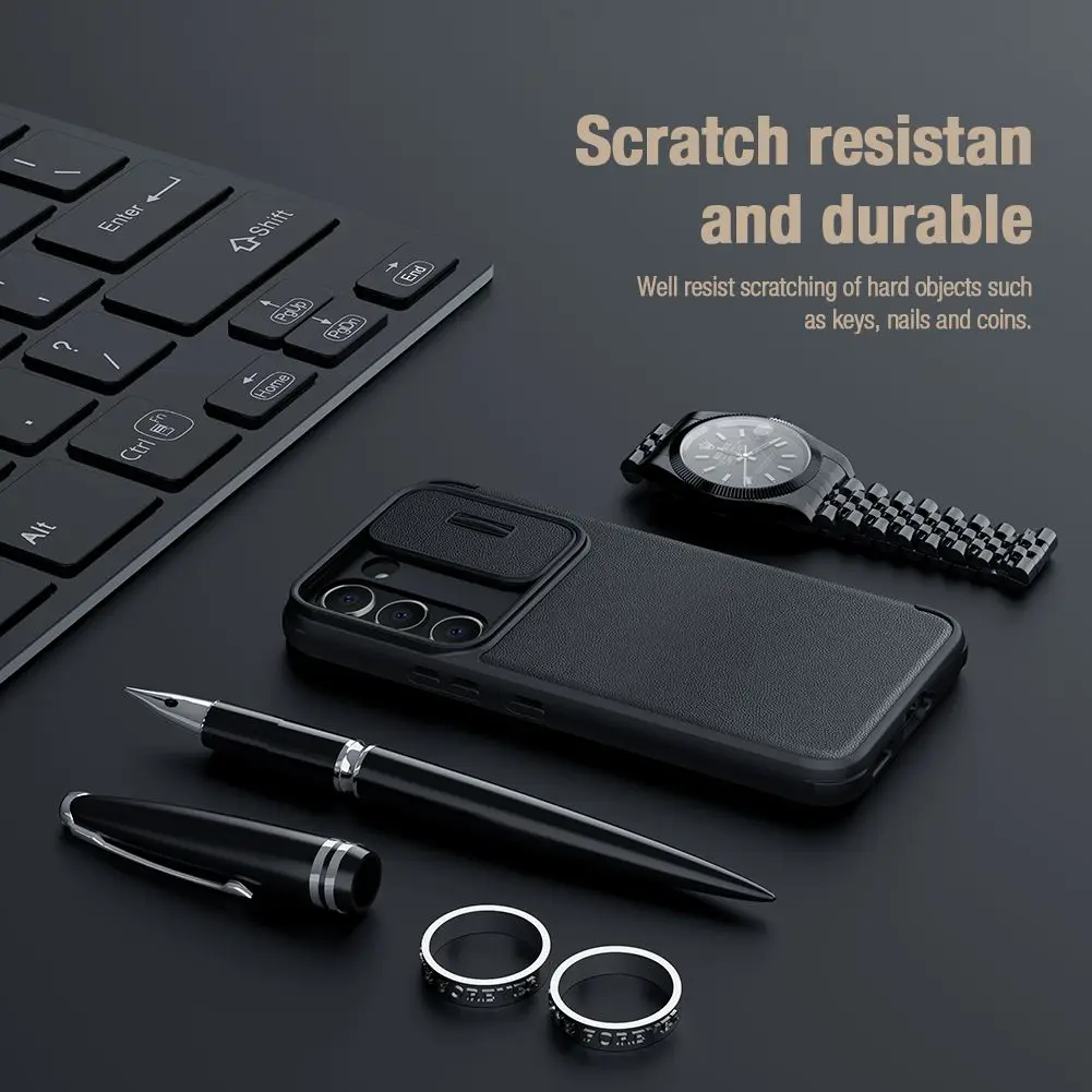 Nillkin For Samsung Galaxy S23/S23Ultra Flip Case Leather Cloth Card Pocket Slide Camera Book Qin Flip Cover For Samsung S23Plus