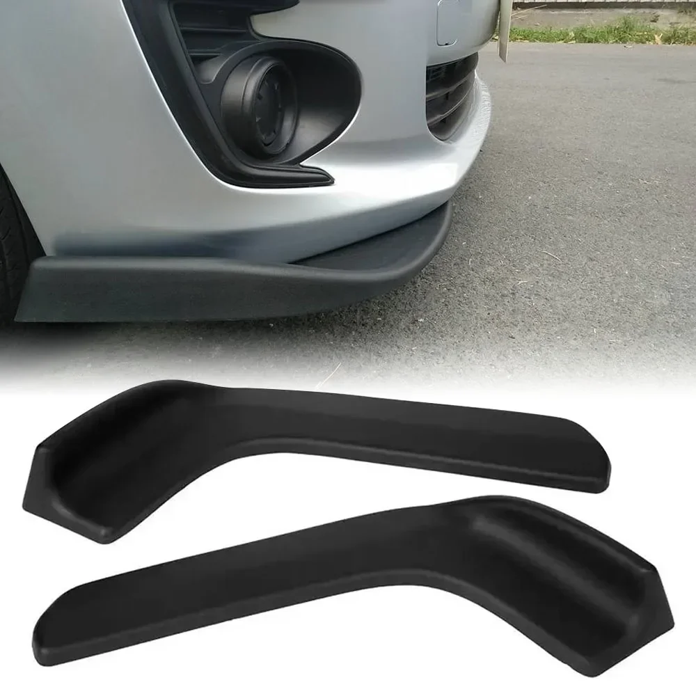 ABS Car Front Bumper Lip Spoiler Splitter Body Kit 2PCS Wrapped Anti Scratch Protector Device