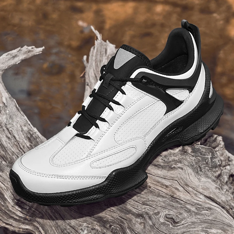 Professional Golf Training Shoe for Men Black White Athletic Shoes Mens Leather Golf Shoes Man Comfortable Walking Shoe