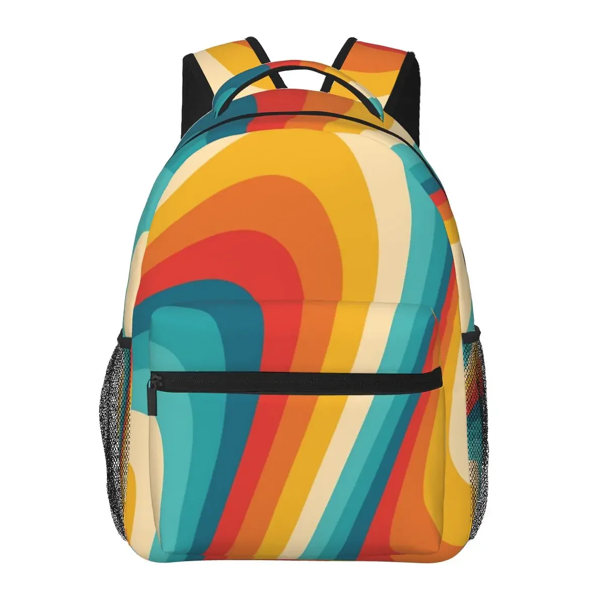 

70s Retro Aesthetic Backpacks Boys Girls Bookbag Students School Bags Cartoon Laptop Rucksack Shoulder Bag Large Capacity