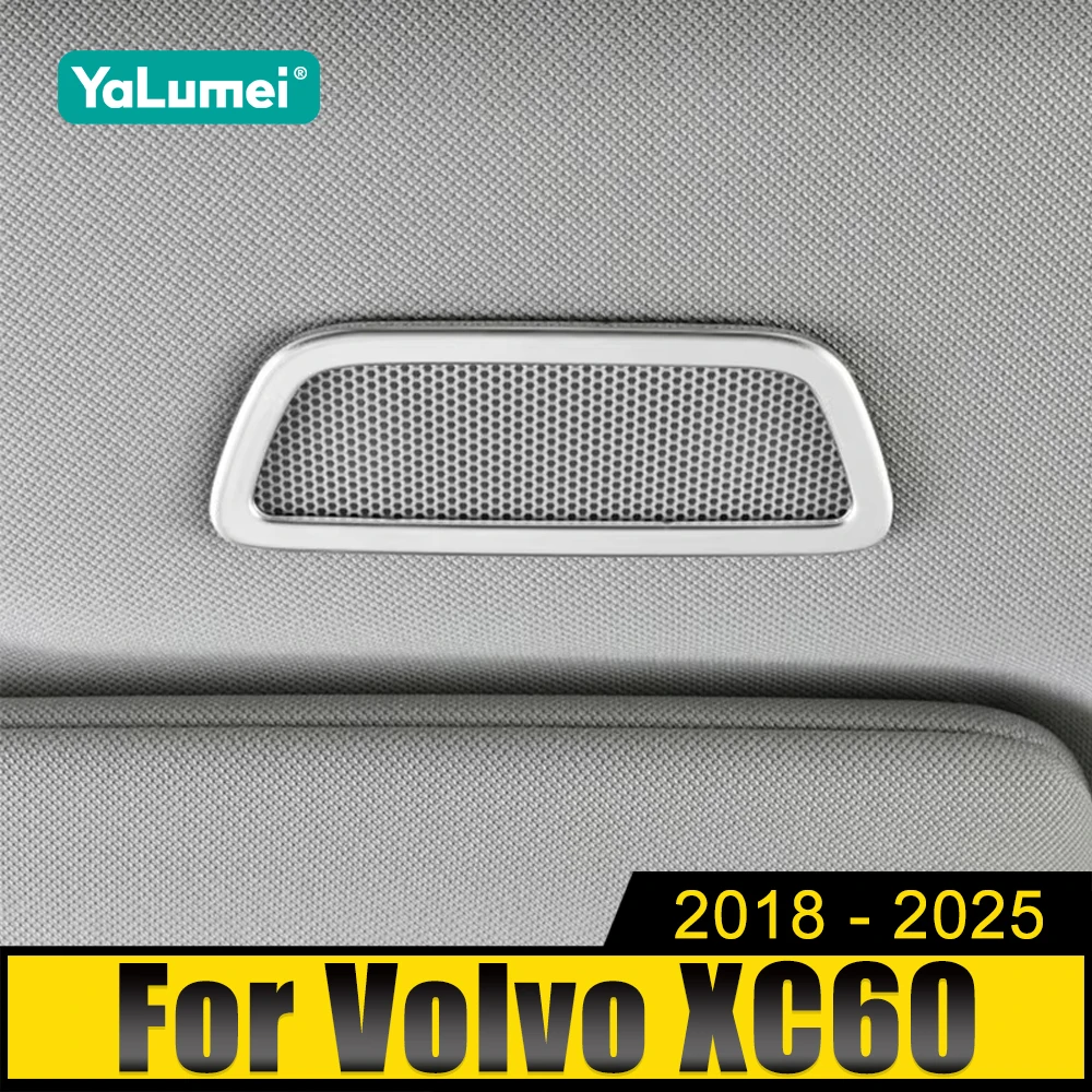 

For Volvo XC60 2018 2019 2020 2021 2022 2023 2024 2025 Stainless Car Roof Front Audio Speakers Frame Trim Decoration Stickers