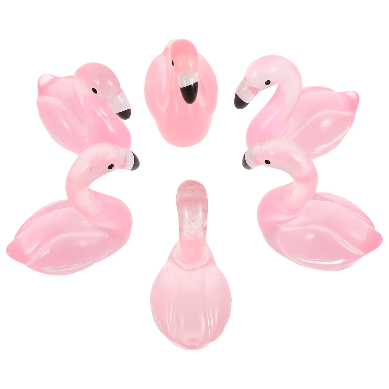

50pcs Luminous Mini Resin Flamingos Creative Aquarium Decor Glow s For Outdoor Lawn Desktop Ornament Small Resin Animal