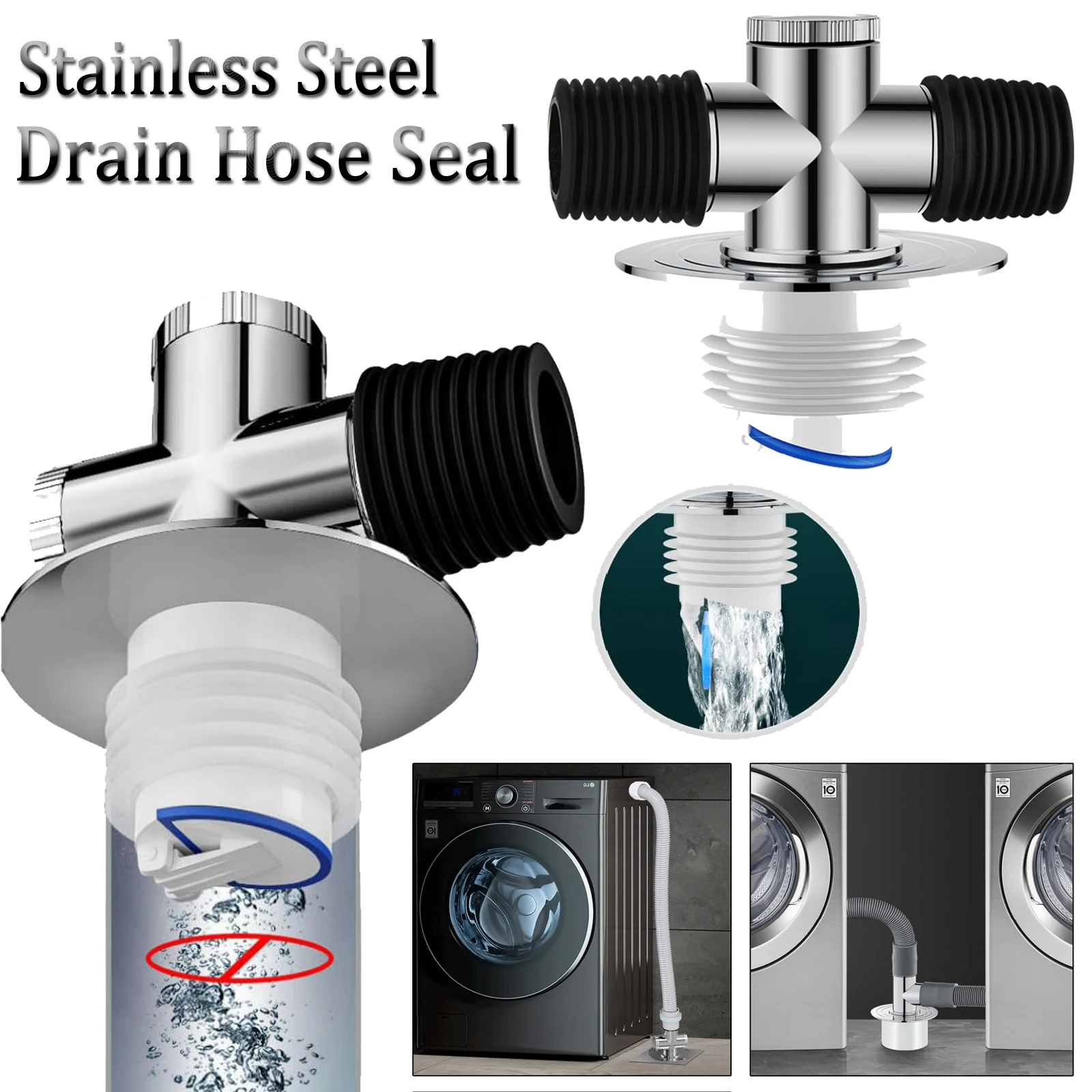 

Drain Hose Seal, SewerPipe Seal Ring Sealing Cover ,Anti-Odor Floor Drain Connector with Silicone Sealing, Triple Drain Hoses