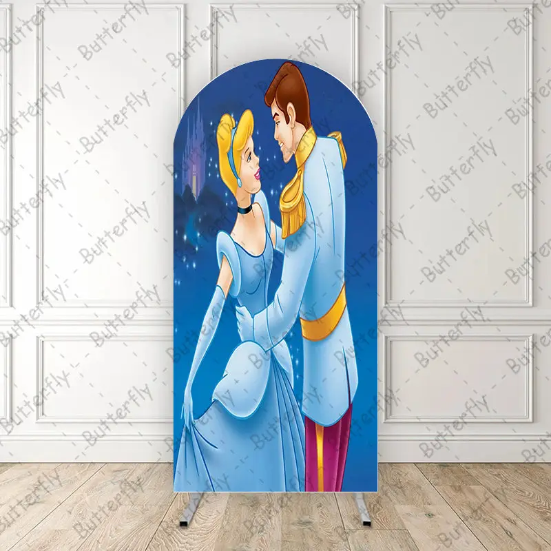 Prinz Aschenputtel rot Retro Schloss Prinzessin benutzer definierte Disney Bogen Foto Hintergrund Abdeckung Mädchen Geburtstags feier Hintergrund dekoration