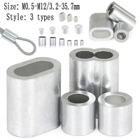 Aluminum Cable Stopper Crimp Rope Sleeve Wire Crimp Sleeve Fixing Clip 8-Shape/Circular/Elliptical Wire Ferrules Cord Lock