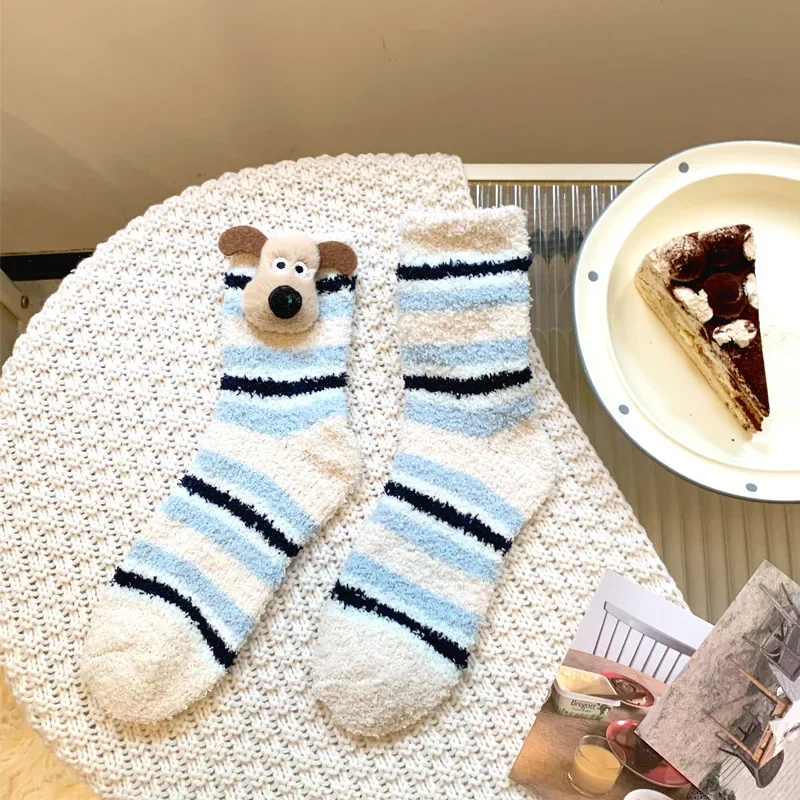 Miniso Gromit Dopamine Thickening in Winter Socks Ins Trendy Women's Cute Accessories Kawaii  Anime Figure Toys for Girls