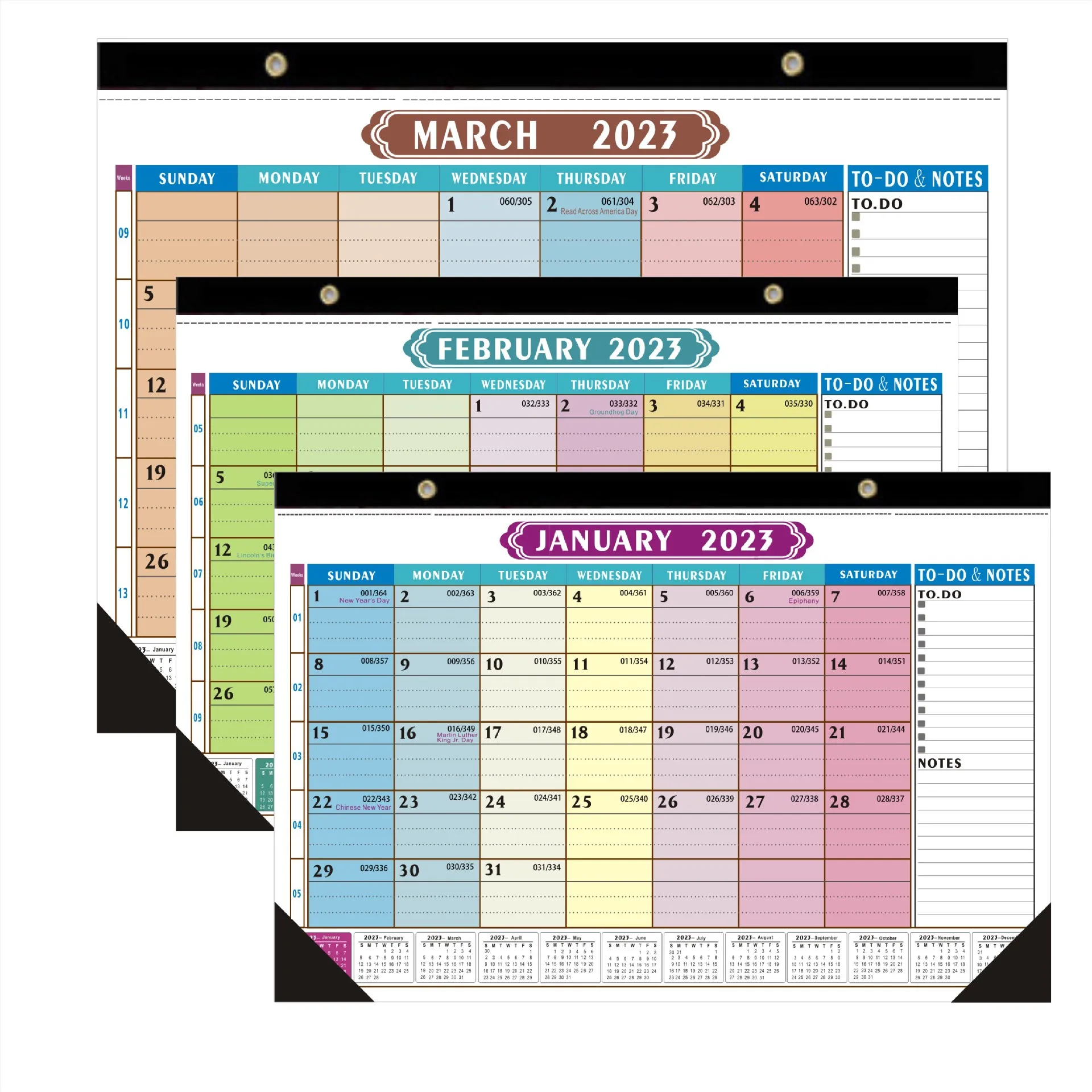 January 2023- June 2024 Wall Calendar Schedule Planner Monthly Hanging Daily Year Plan Calendars Office Sheet Family Desk Pad