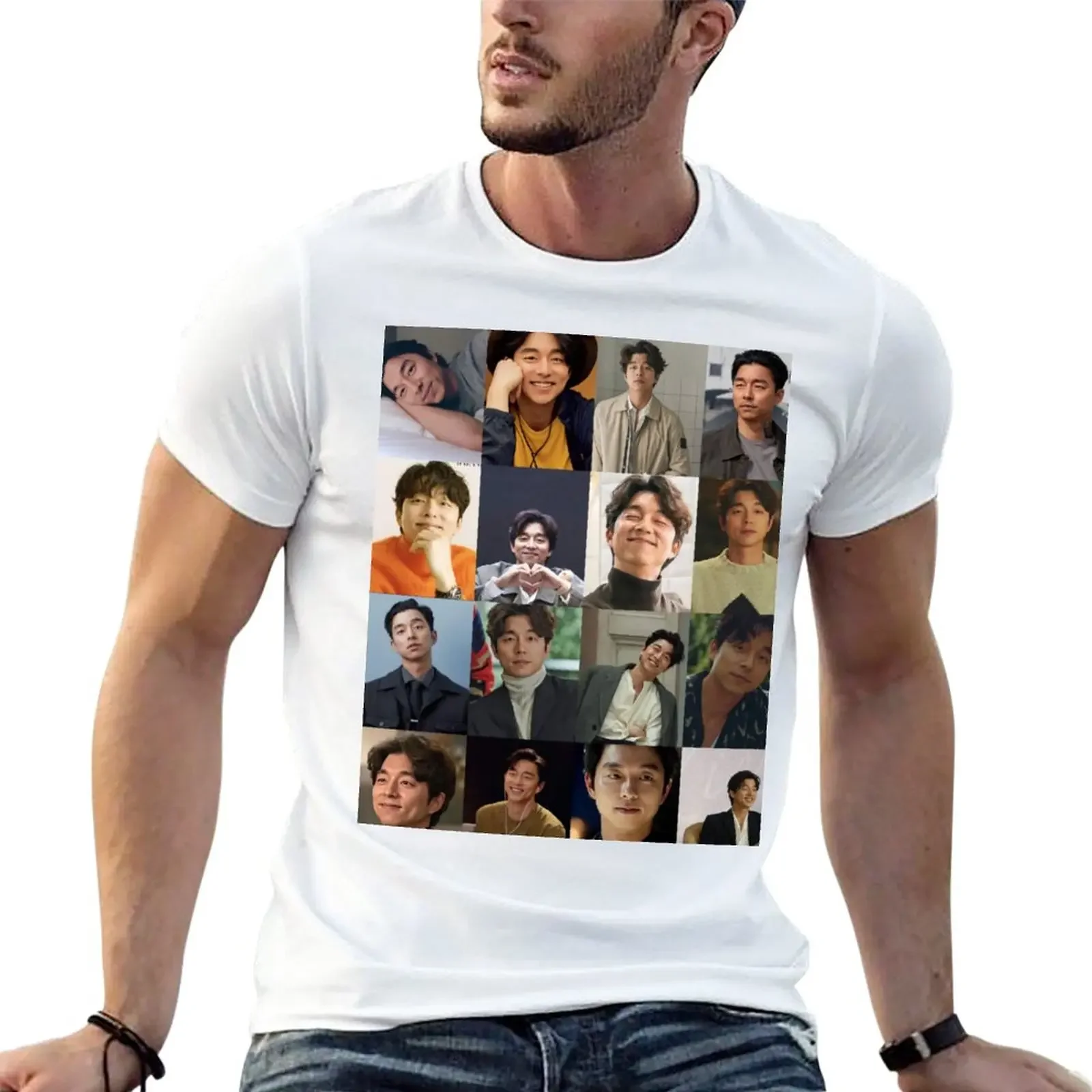 Gong Yoo T-Shirt summer top shirts graphic tees oversized vintage clothes mens tall t shirts