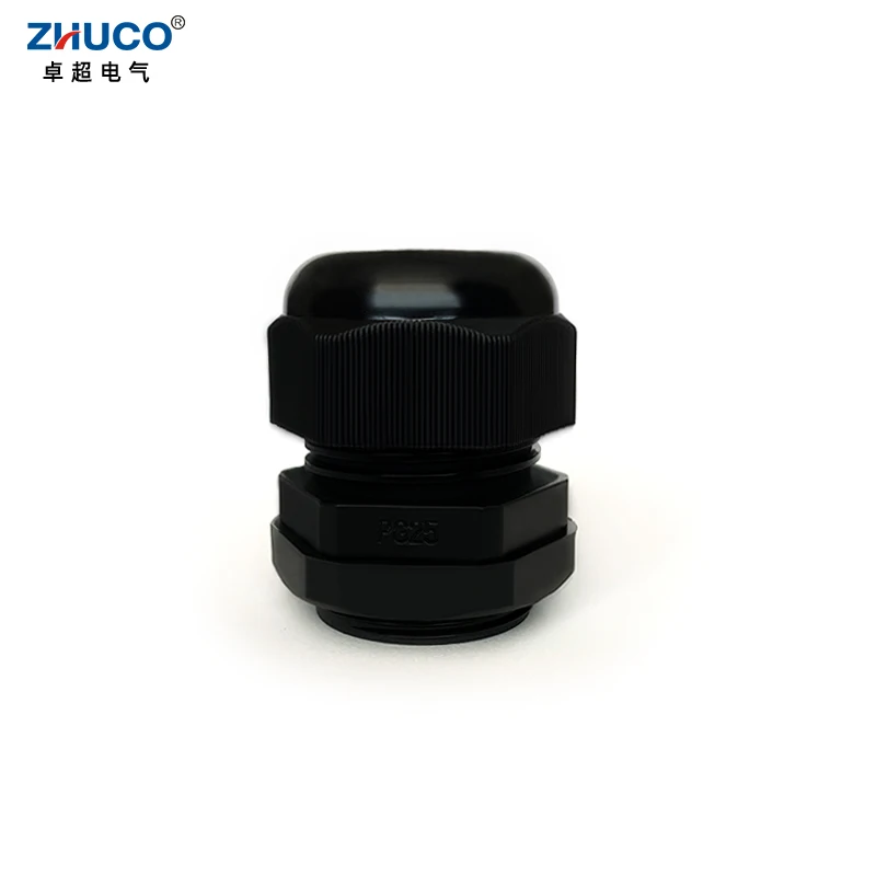 ZHUCO 10Pcs PG25 Black Nylon Waterproof 16-21mm Cable Range Gland Cord Protector Seal Joint Cover Adjustable with Rubber Gasket