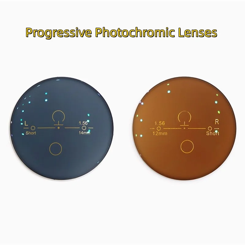 Super Tough Photochromic Progressive Optical Aspheric Prescription Lenses High Degree Fast Color Changing for Eyeglass