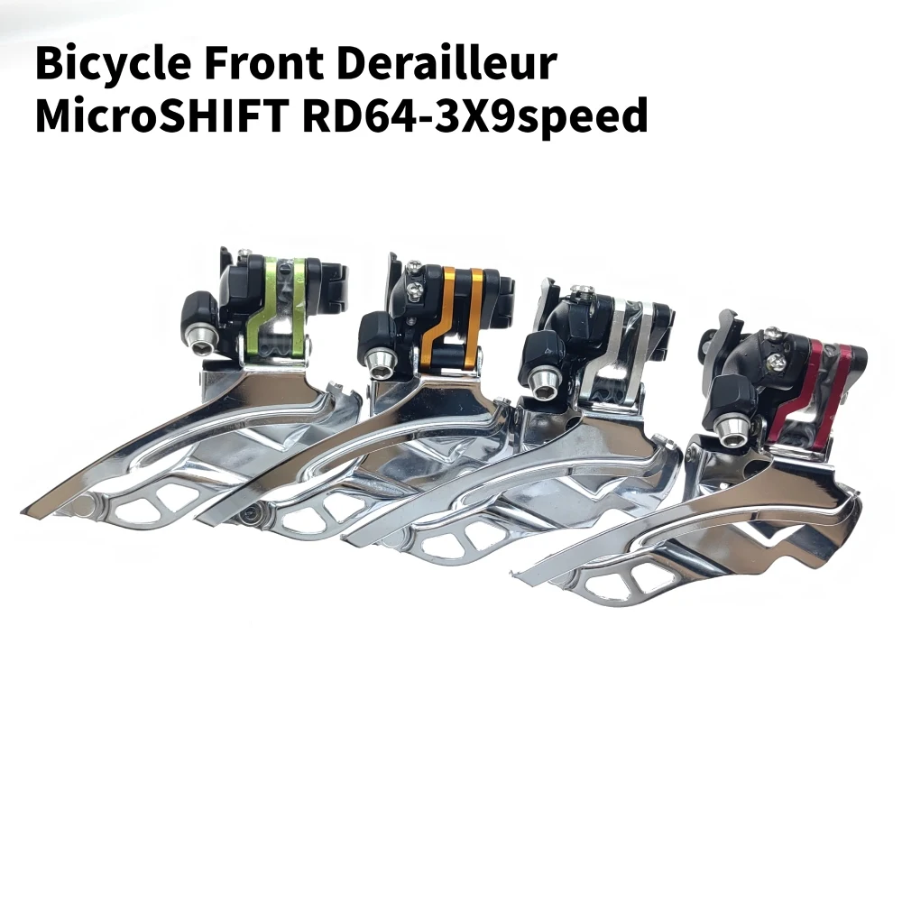MicorSHIFT MTB Bicycle Front Derailleurs Mountain Bike clamping ring 3* 9 Speed RD-64 BIKE Front Derailleur Shifters Bike Parts