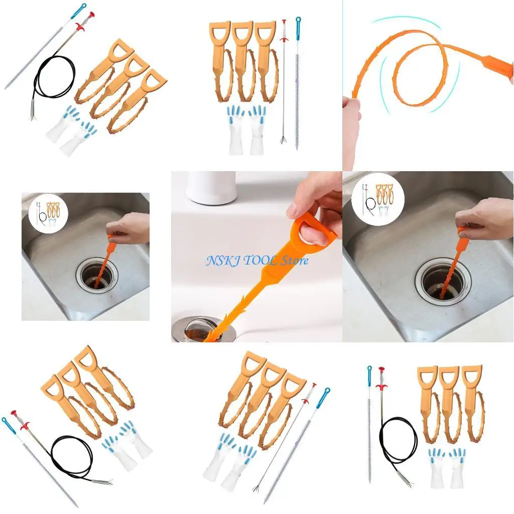 

L8RC Toilet Plunger Drain Cleaner For 25-50mm Tight Space Pipe Home Commercial Use