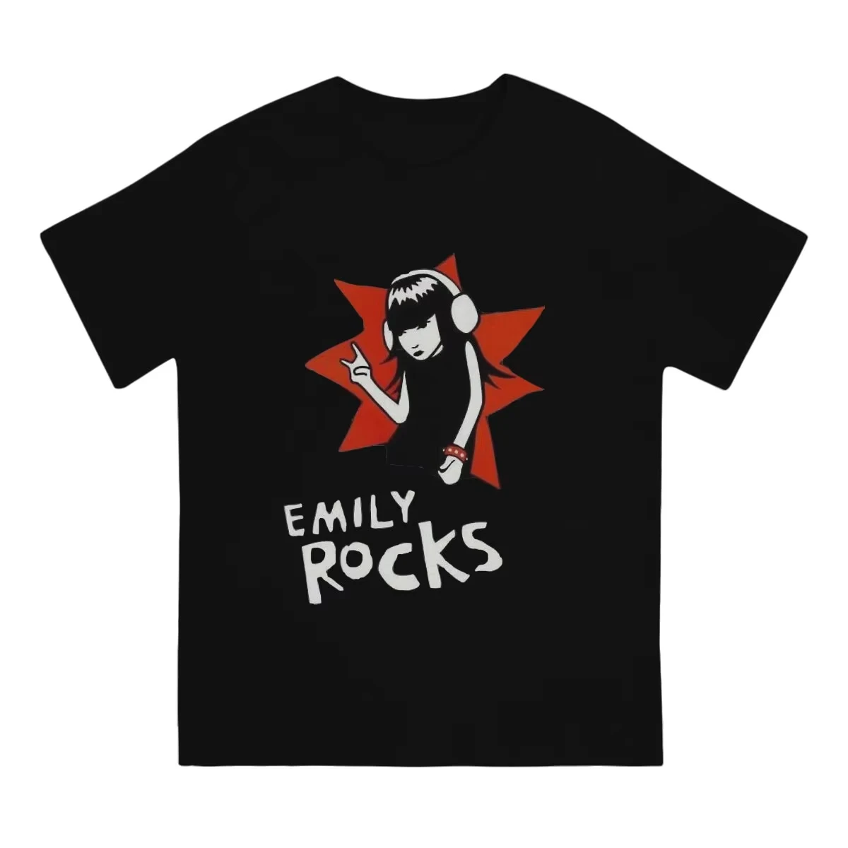 

Humorous Classic T-Shirt for Men Pure Cotton T Shirt Emily The Strange Cartoon Movie Short Sleeve Tee Shirt New Arrival Tops