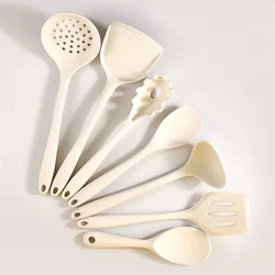 7Pcs Silicone Kitchenware Cooking Utensils Heat-resistant Spatula Turner Pasta Colander Shovel Kitchen Accessories