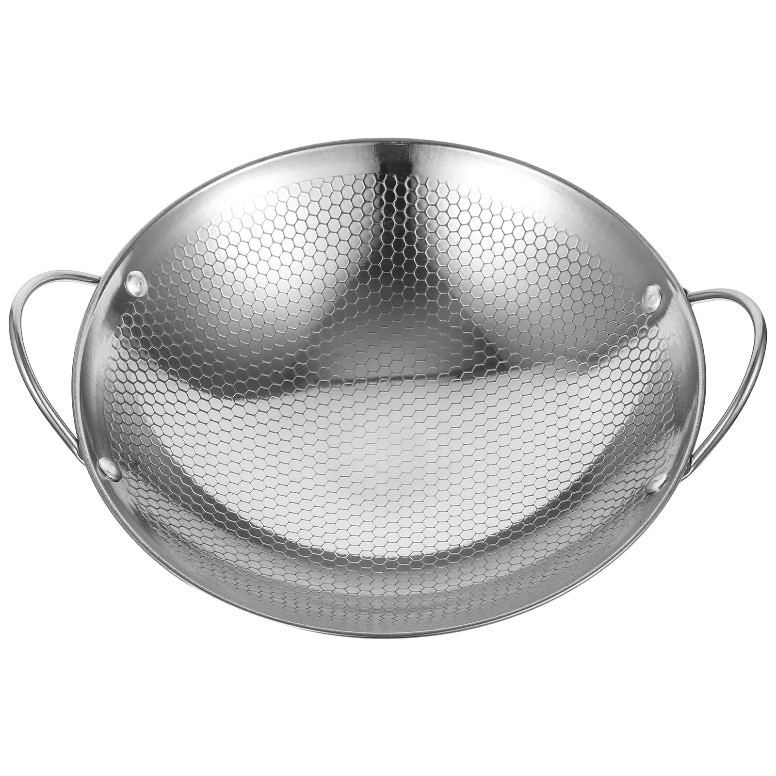 

1 pc Stainless Steel Double Handle Mini Pot Outdoor Indoor Lightweight Honeycomb Surface Seafood Cooking Pot Portable