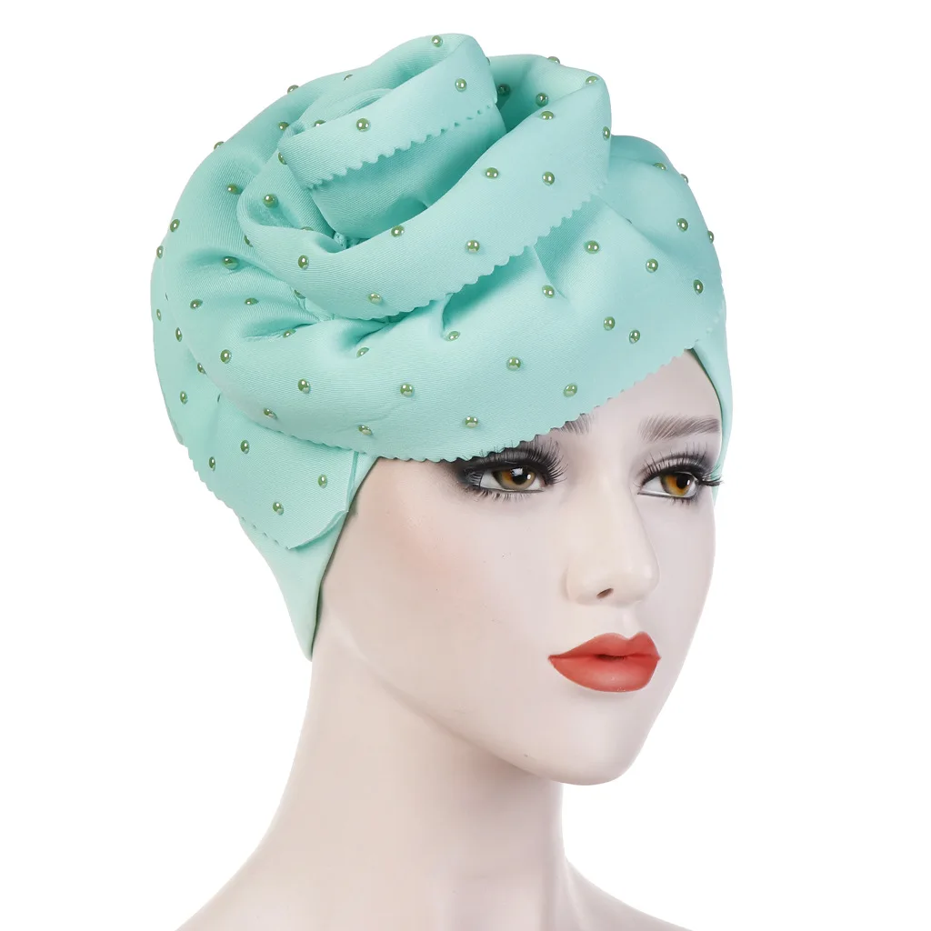 Mode Große Blume Muslimische Frauen Hijab Chemo Kappe Motorhaube Indien Turban Afrikanische Haarausfall Hut Headwrap Schal Femme Party Zubehör