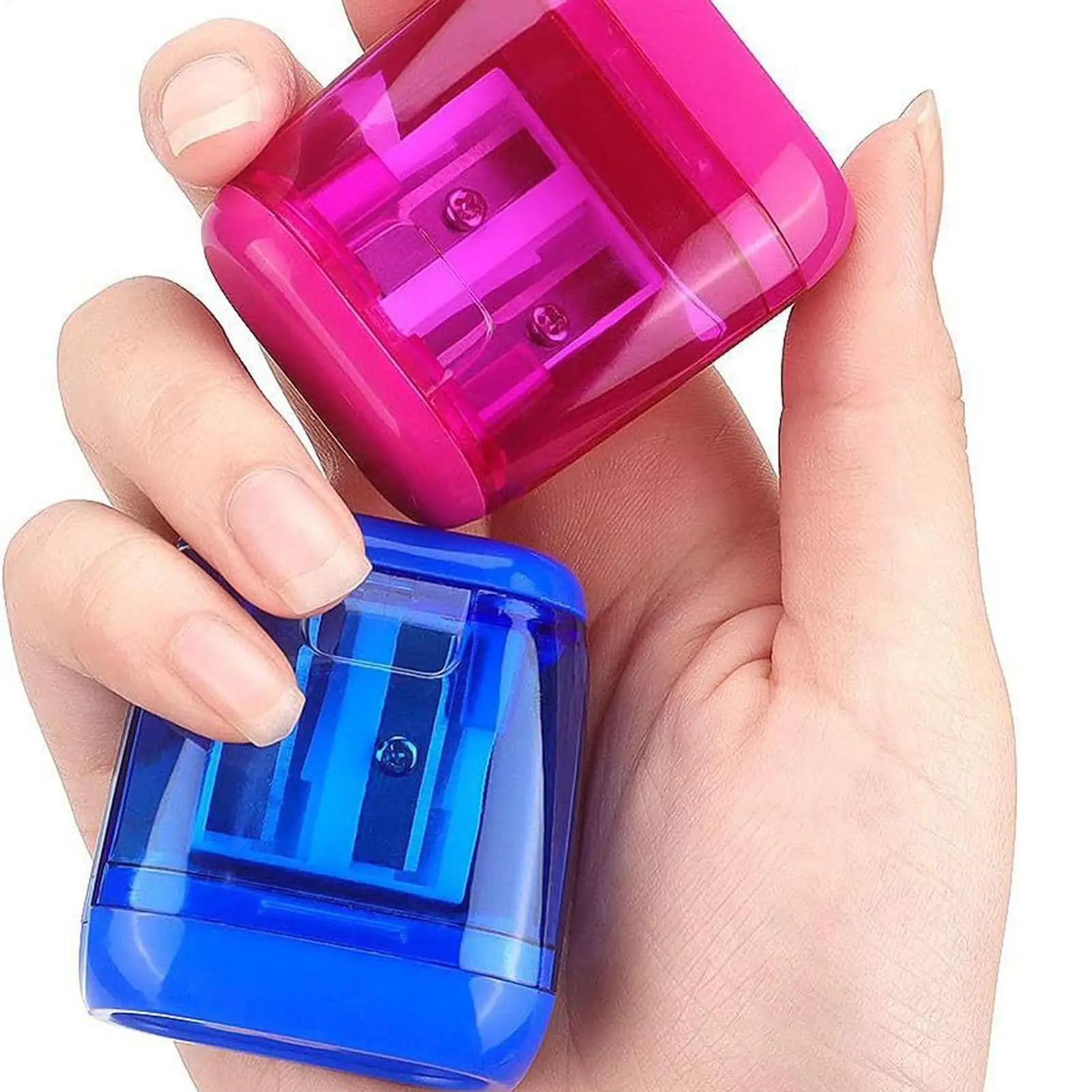 Temperówka do konturów ust, ręczna temperówka do ołówków dla dzieci z pokrywką, przenośne artykuły papiernicze dla nauczycieli, do klasy, studia plastycznego.