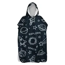 Serviette De bain à capuche en microfibre, serviette Poncho De Surf pour adultes et enfants, peignoir personnalisé, vêtements De Plage