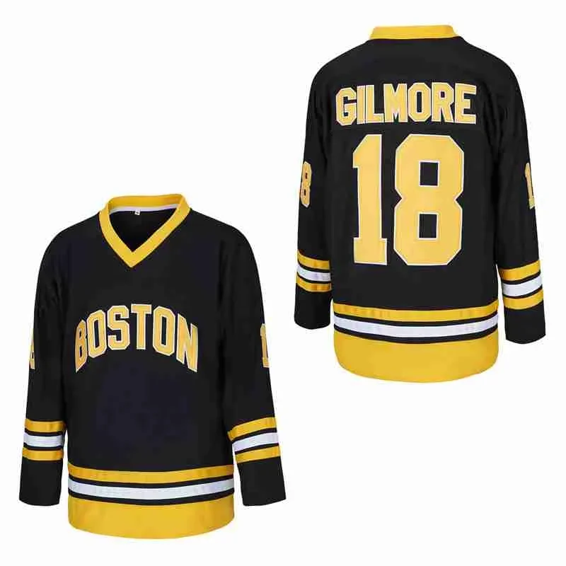 

2025 New Ice Hockey Jersey BOSTON 18 HAPPY GILMORE Sewing Embroidery Outdoor Sportswear Jerseys High Quality Black