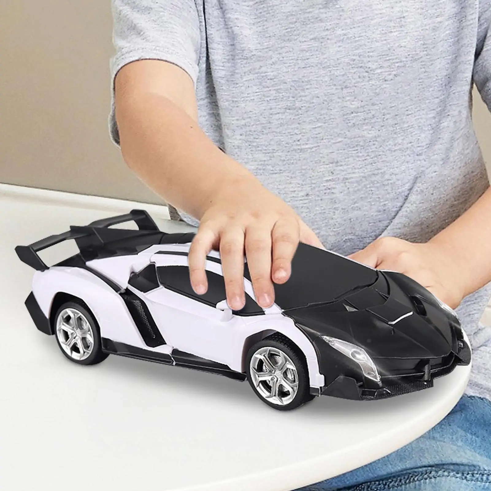 Carro rc robô rotativo transformando carros rc brinquedos com música 2 em 1 veículo brinquedos atividades de aprendizagem interativas para crianças meninas