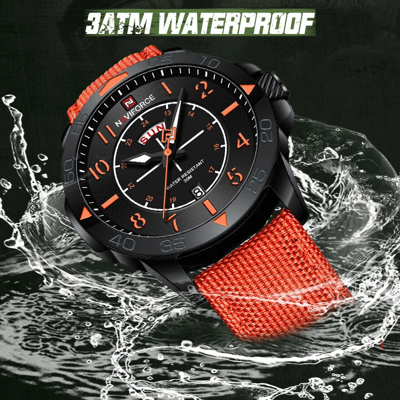 Naviforce Original Design New Military Men\'s Watches Fashion Sport Waterproof Nylon Strap Quartz Wristwatch Relogio Masculino