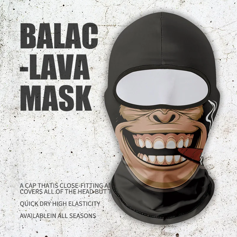 Funny Human Face Balaclava,Sunscreen Helmet Liner, Breathable Full Face Mask for Motorcycle Riding Fishing Ski Outdoor Men Women