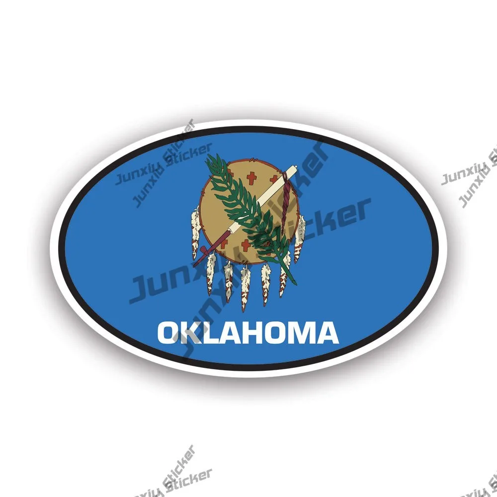 

Oklahoma Flag Oval Sticker America Uv Protected Decal Suv Fine Decor Decal Graphic The Whole Body Car Stickers Exterior Bumper