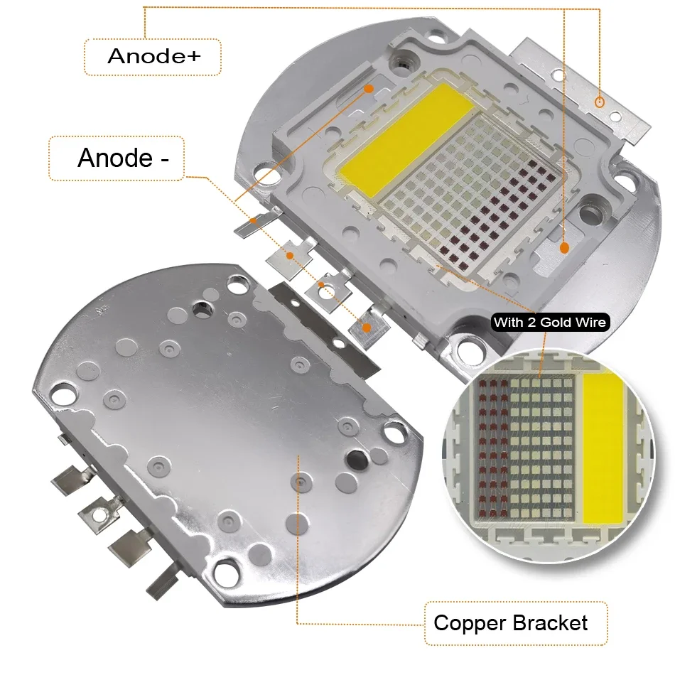 100W RGBWW RGBW RGBYW LED ad alta potenza 4 o 5 canali COB Rosso Verde Blu Giallo Ambra Lampadine Chip per illuminazione scenica fai da te