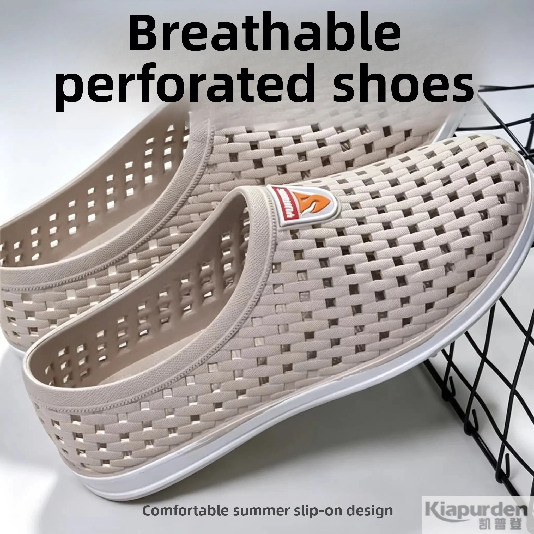 Men's Summer Casual Sandals Breathable Mesh Water-Resistant Outdoor Hiking Beach Trekking Shoes Hollow Design Comfortable Sli...