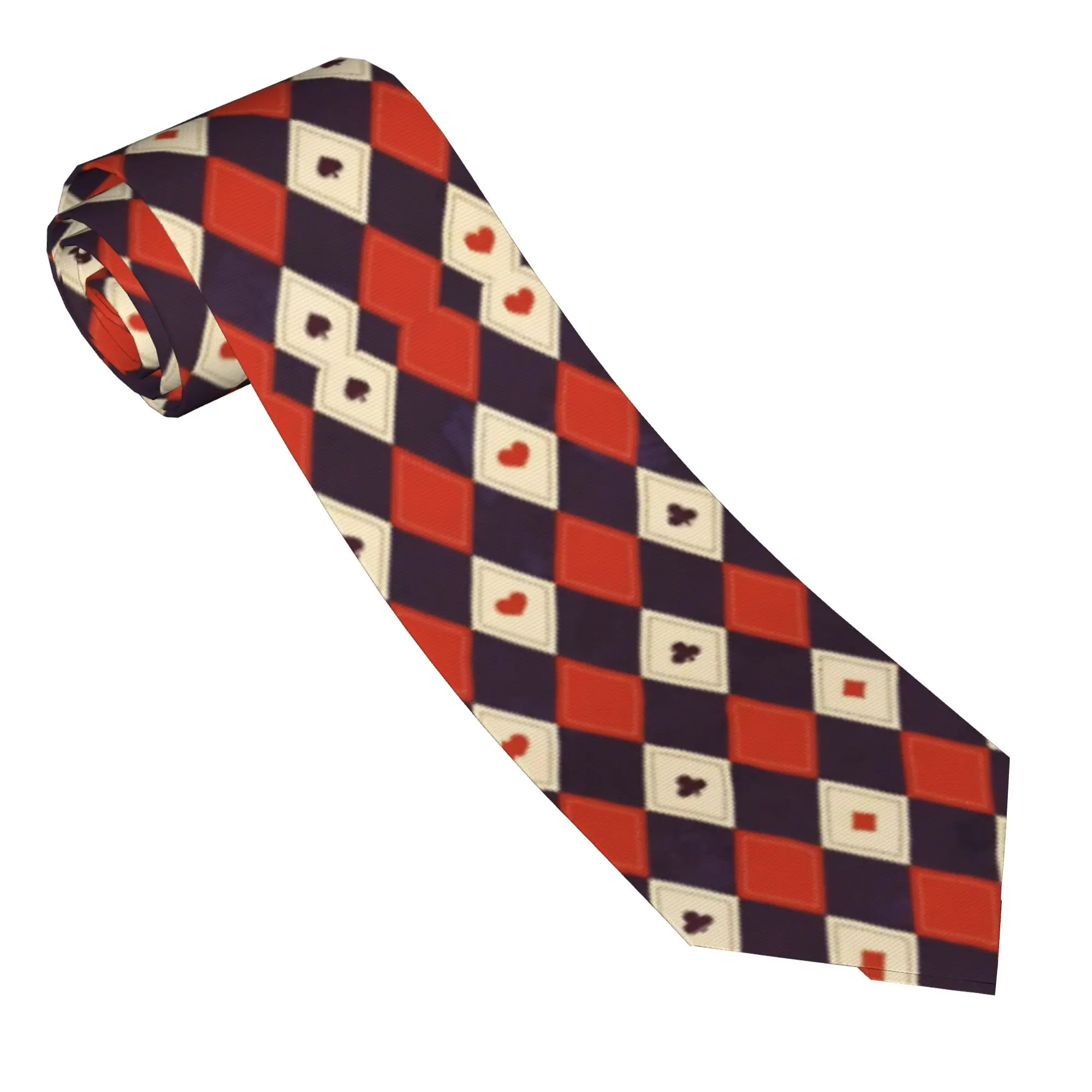 Red Queens Hearts Neckties Unisex 8 cm Halloween Poker Neck Ties Slim Narrow Suits Accessories Cravat Wedding Accessories Office