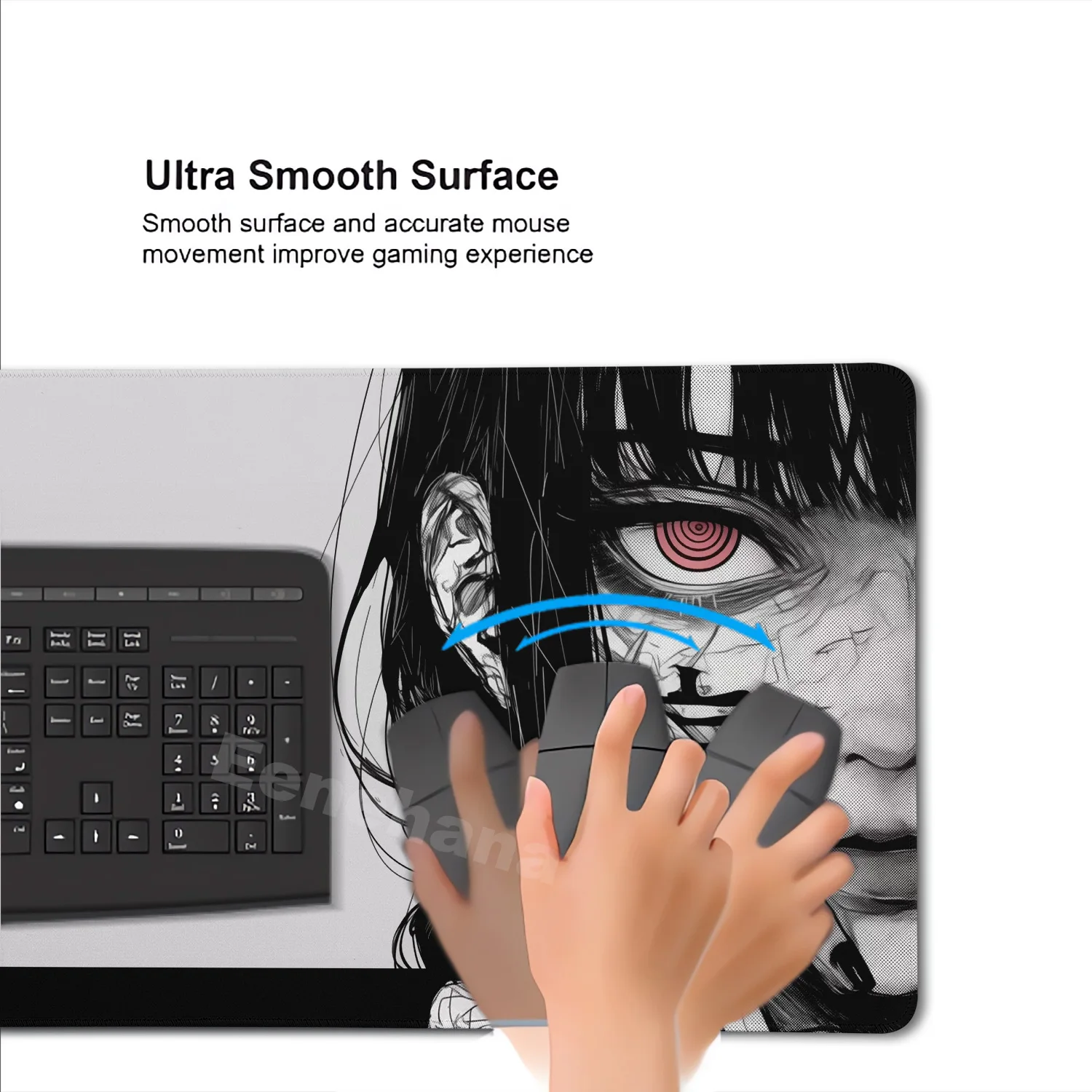 Art Makima Comic Black & White Podkładka pod mysz Dark Girl Gamer Akcesoria komputerowe Chiński znak Miłość Klawiatura Laptop Biurko Maty — zdjęcie produktu 6